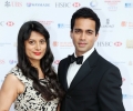 Actors Goldy Notay and Valmike Rampersad arrive at Asian Business Awards 2014