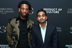 LONDON, ENGLAND - FEBRUARY 20: Joe Hagan and Aziz Ansari attend Celebrating South Asians hosted at BAFTA Piccadilly on February 20, 2026 in London, England. (Photo by Grant Buchanan/Dave Benett/Getty Images for Society O/Product of Culture)