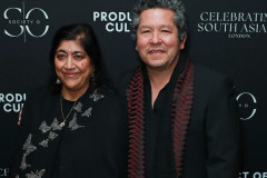 LONDON, ENGLAND - FEBRUARY 20: Gurinder Chadha and Paul Mayeda Berges attend Celebrating South Asians hosted at BAFTA Piccadilly on February 20, 2026 in London, England. (Photo by Grant Buchanan/Dave Benett/Getty Images for Society O/Product of Culture)