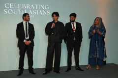 LONDON, ENGLAND - FEBRUARY 20: (L to R) Rahul Sharda, Luís Hindman, Sufiyaan Salam and Geeta Gandbhir speaks at Celebrating South Asians hosted at BAFTA Piccadilly on February 20, 2026 in London, England. (Photo by Grant Buchanan/Dave Benett/Getty Images for Society O/Product of Culture)