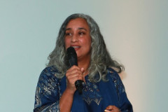 LONDON, ENGLAND - FEBRUARY 20: Geeta Gandbhir speaks at Celebrating South Asians hosted at BAFTA Piccadilly on February 20, 2026 in London, England. (Photo by Grant Buchanan/Dave Benett/Getty Images for Society O/Product of Culture)
