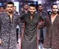 Showstoppers Shahid Kapoor and Arjun Kapoor with Designer Kunal Rawal
