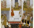Prince Aurangzeb reports to Emperor Shah Jahan in durbar (1650-55)