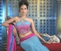 Cyan and Purple Lengha