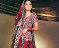 Cherry Red Embroided Lengha