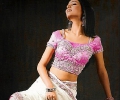Pink and Cream Saree