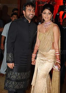 Raj and Shilpa at the Reception PArty
