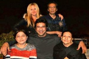 Wasim Akram with family