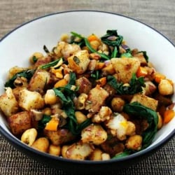 Indian-spiced Roasted Potato and Chickpea Salad