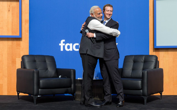 Narendra Modi met with the CEO of Facebook, Mark Zuckerberg to discuss Digital India and social media.