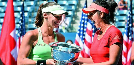 Sania Mirza and Martina Hingis have won back-to-back Grand Slam titles after being crowned US Open women’s doubles champion