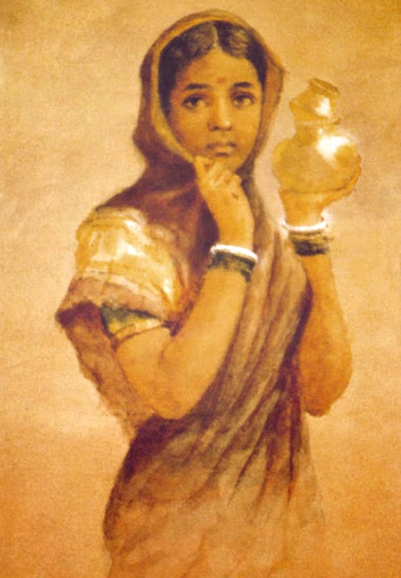 Ravi-Varma-Oil-Paintings-Milk