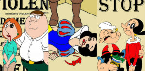 Famous Cartoon Couples in Domestic Violence Campaign featured