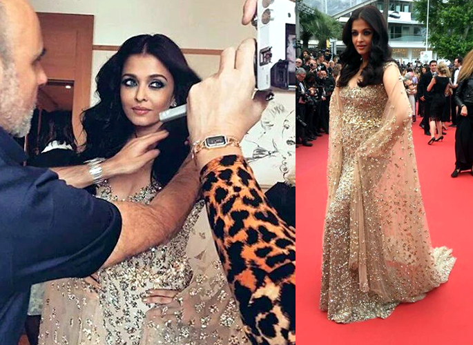 Aishwarya Rai glitters in Gold at Cannes 2016