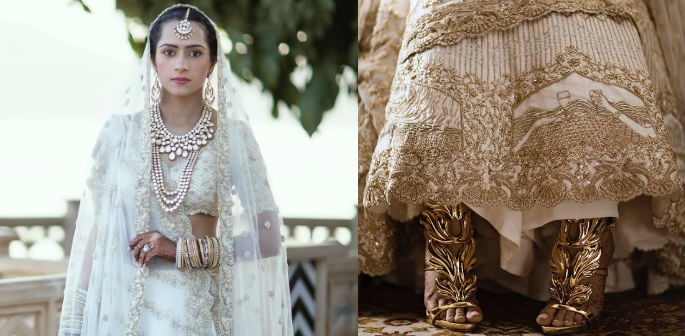 Indian bride stitches love story on lehenga