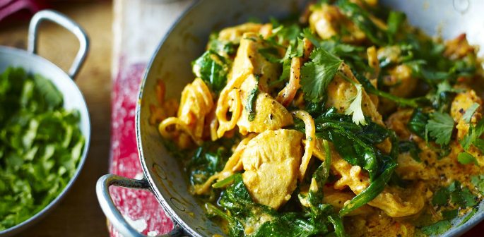 A Spicy Pakistani Chicken and Spinach Curry