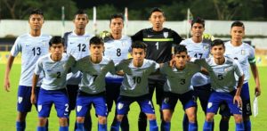 Indian Colts line-up at the BRICS U-17 Football Cup in India