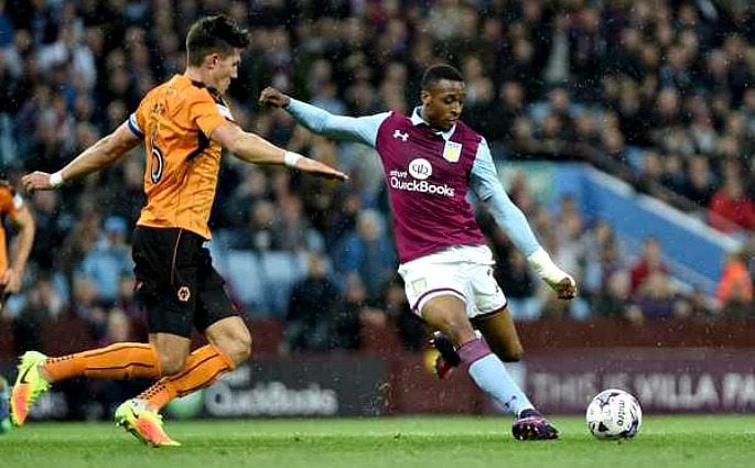 Danny Batth playing against Aston Villa