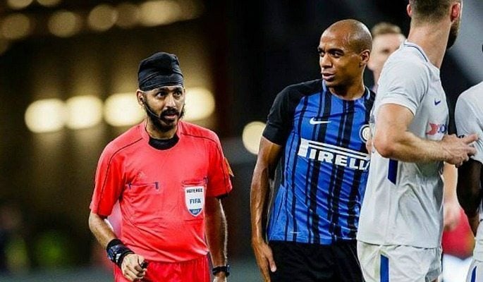 Sukhbir Singh took charge of the ICC match between Chelsea and Inter Milan