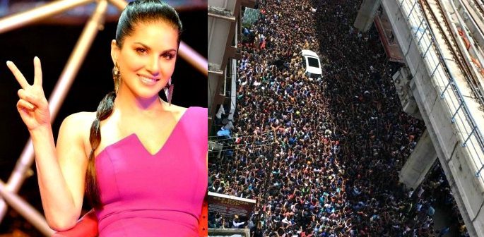 Sunny Leone attracts Huge Crowds to see Her in Kochi