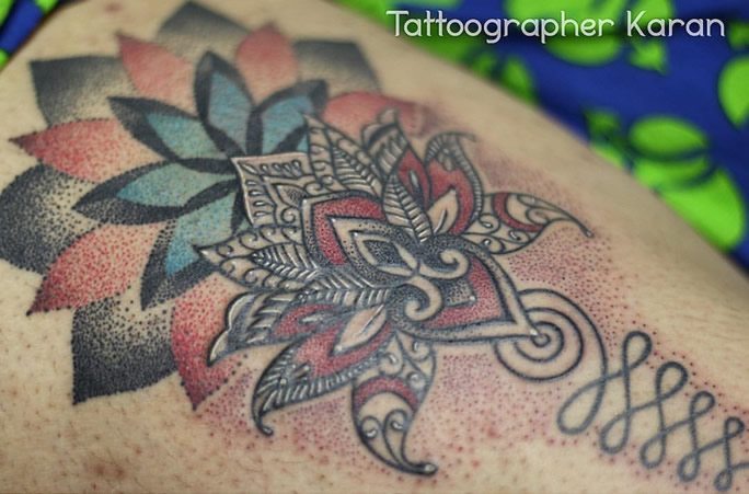 Colourful, regal tattoo design