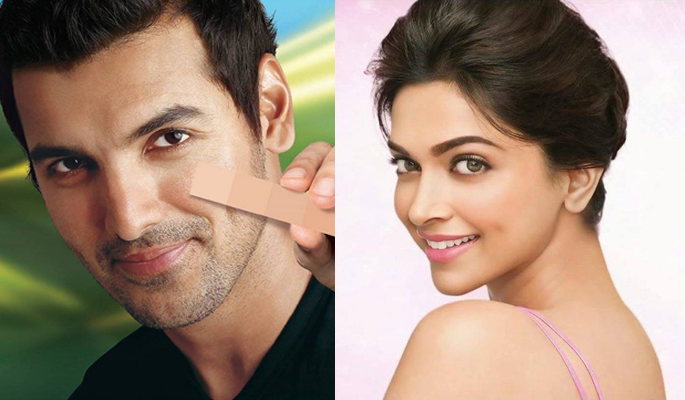 John Abraham and Deepika Padukone in fairness products adverts