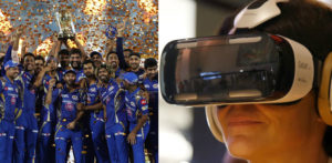 IPL 2017 final and woman with VR headset