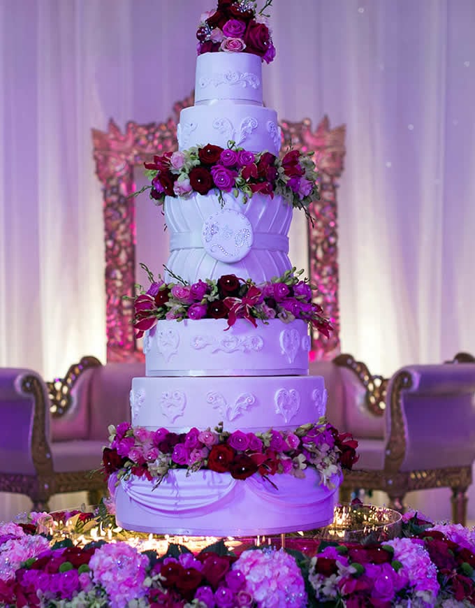 desi wedding cakes purple