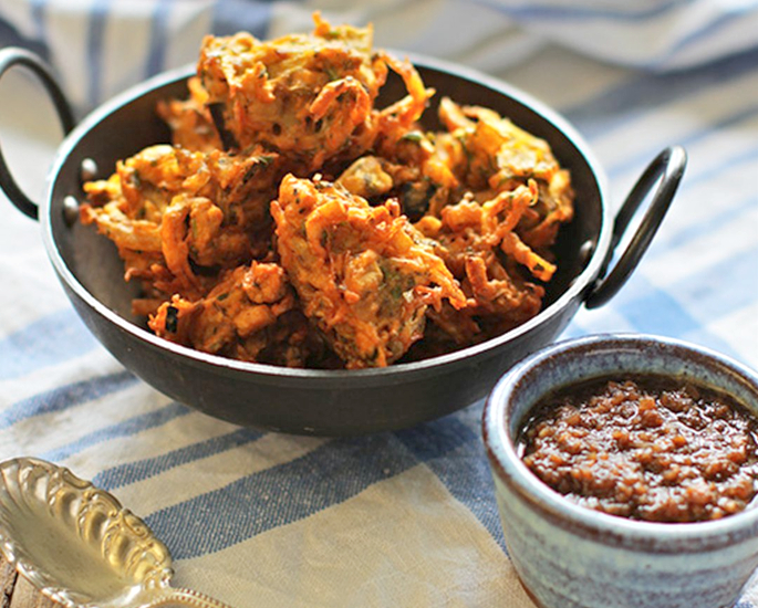 A Desi-style 3 Course meal for a Dinner Party - pakora