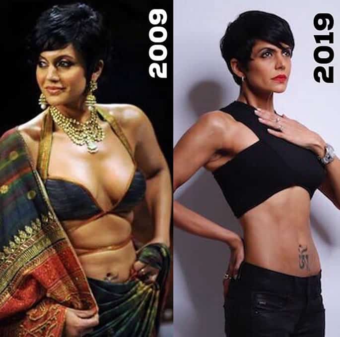 Bollywood Stars who took up the #10yearchallenge - Mandira Bedi