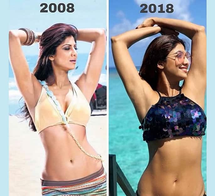 Bollywood Stars who took up the #10yearchallenge - Shilpa Shetty