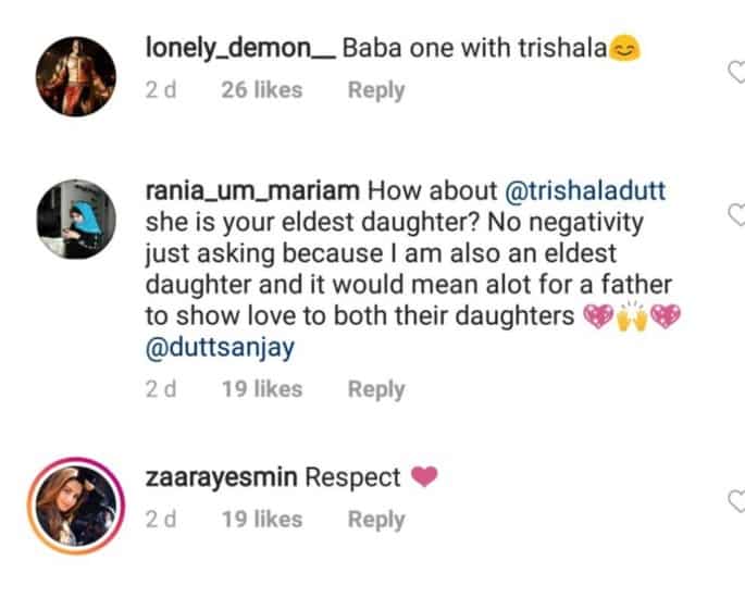 Sanjay Dutt trolled for Favouring Daughter Iqra over Trishala
