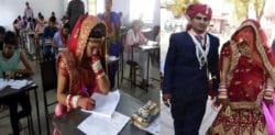 Indian Bride takes Final Exam on her Wedding Day