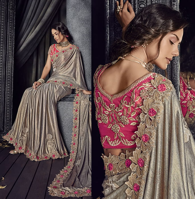 Stylish and Beautiful Crystal Sarees for Any Occasion - beige2