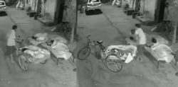Indian Man trying to Kidnap Sleeping Girl caught on CCTV
