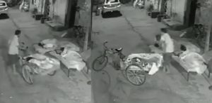 Indian Man trying to Kidnap Sleeping Girl caught on CCTV f