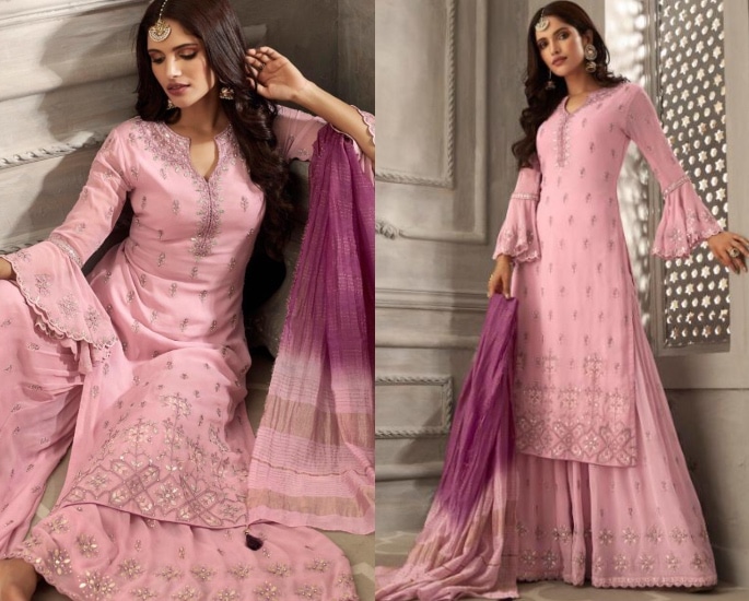 Petals Salwar Kameez Suits for a Lavish Look - pink and purple