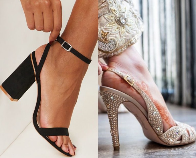 7 Beautiful Footwear Styles to Wear with a Saree - sandal heels