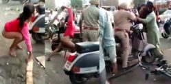 Semi-Naked Indian Transgender Women attack Police in Public