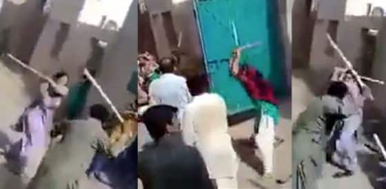 Violent Stick Fight erupts with Women and Men in Pakistan