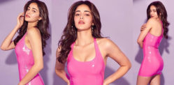 Ananya Panday wows in Sexy Pink Vinyl Mini Dress