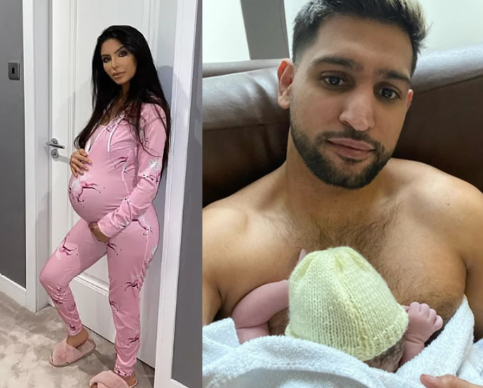 Amir Khan and Faryal Makhdoom welcome their Baby Boy - pink