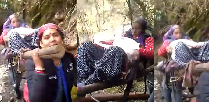 Women walked 20 km Carrying Pregnant Lady to a Clear Path f