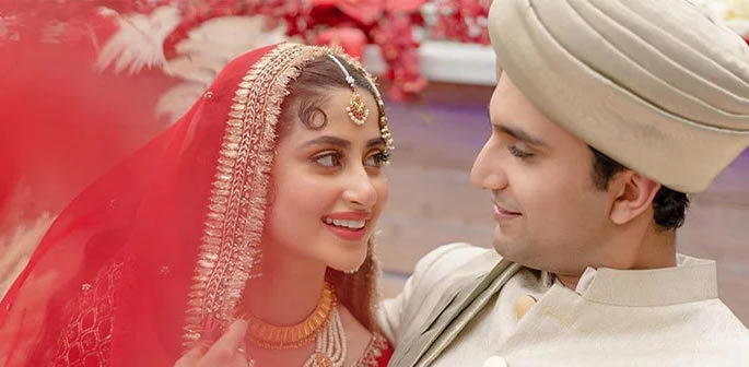 TV stars Sajal Ali & Ahad Raza Mir get Married in Dubai f