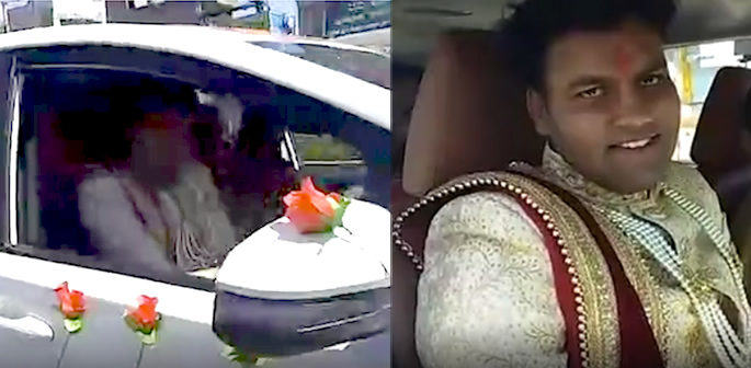 Indian Groom drives Himself to His Wedding amid Curfew f