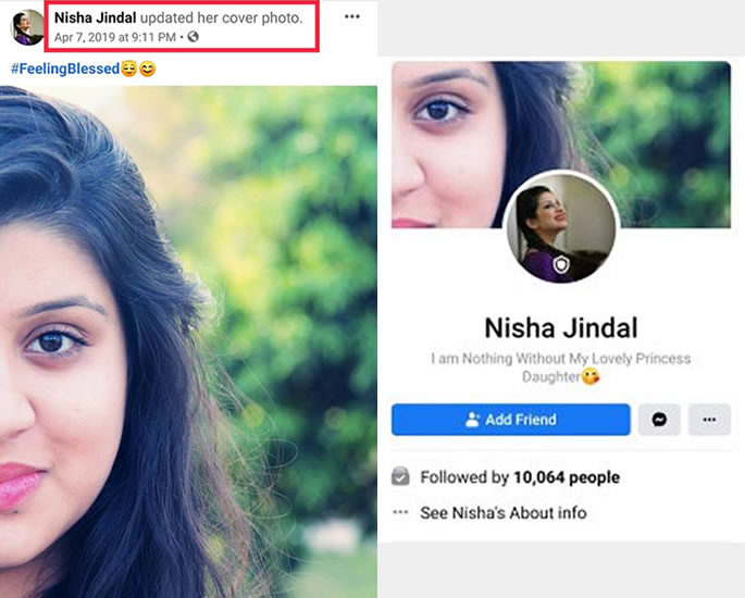 Indian Student arrested for Fake Pakistani Model Facebook ID - profiile