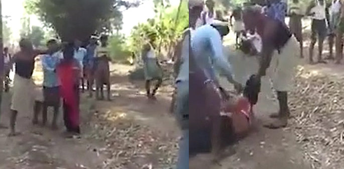 Indian Girl Beaten in front of Father for Eloping with Man f