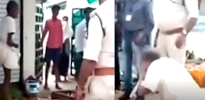 Indian Police force Old Man to do Squats for Breaking Lockdown f