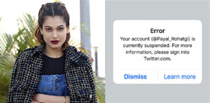 Payal Rohtagi’s shares anger over Twitter account suspension f