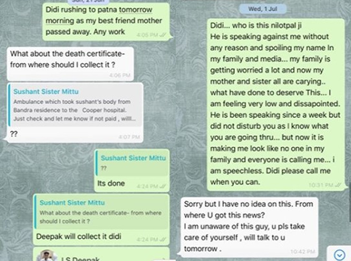 Sandip Ssingh reveals WhatsApp chat disproving Sushant's Family 2